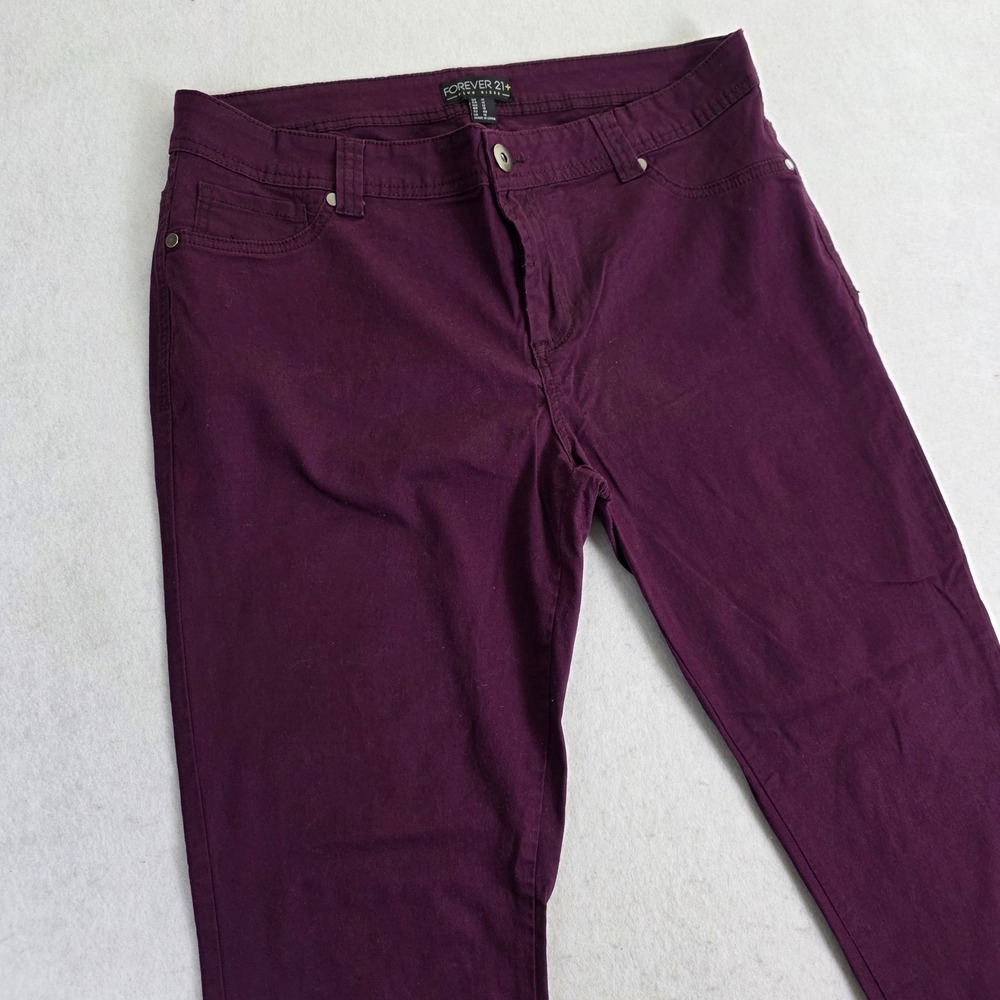 Forever 21+ Women 12 Skinny Pants Purple‎ Good Detached Belt Loop Stretch Plum